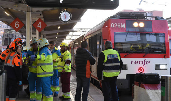 Hiện trường vụ tai nạn tại Madrid.