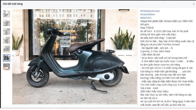 Tin bài được đang trên một fanpage mua bán xe.