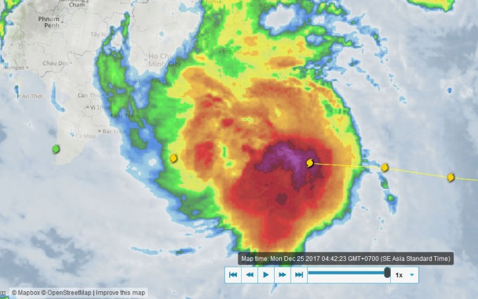 Wunderground nâng mức độ cảnh báo bão số 16 Tembin lên cấp độ 1 của siêu bão.