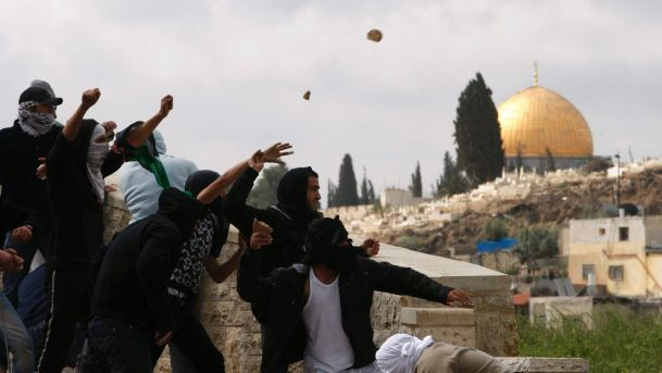 Người biểu tình ở Đông Jerusalem.