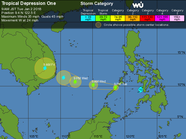 Áp thấp nhiệt đới có khả năng mạnh lên thành bão khi vào Biển Đông Việt Nam.