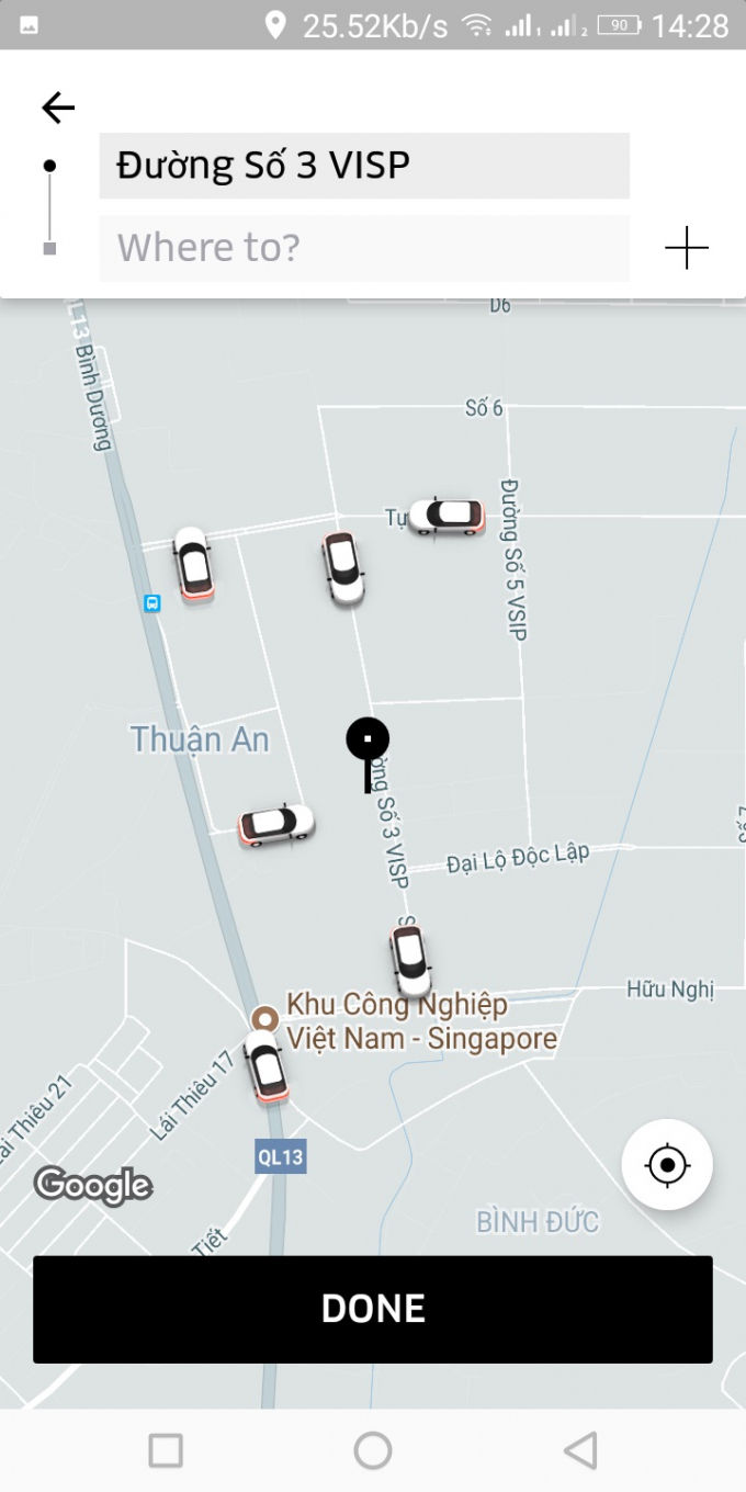 Uber âm thầm phát triển dịch vụ tại Bình Dương và Đồng Nai
