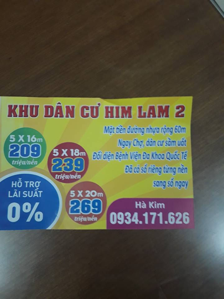 Theo đại diện Him Lam Land, công ty không hề có bất cứ dự án nào mang tên Him Lam 2 như quảng cáo.