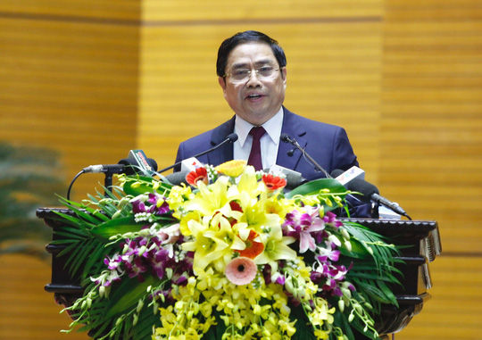 Trưởng Ban Tổ chức Trung ương Phạm Minh Chính phát biểu khai mạc hội nghị.