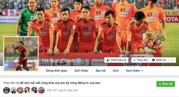 Facebook của Đức Chinh.