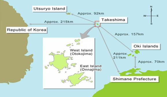 Quần đảo Takeshima/Dokdo là khu vực tranh chấp giữa Nhật Bản và Hàn Quốc.