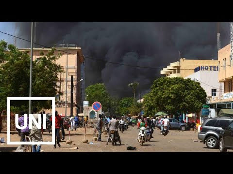 Hiện trường vụ tấn công Đại sứ quán Pháp tại Burkina Faso.