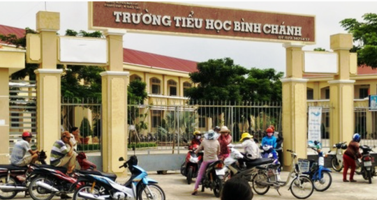 Trường Tiểu học Bình Chánh, nơi xảy ra sự việc cô giáo bị phụ huynh bắt quỳ xin lỗi - Ảnh: CTV