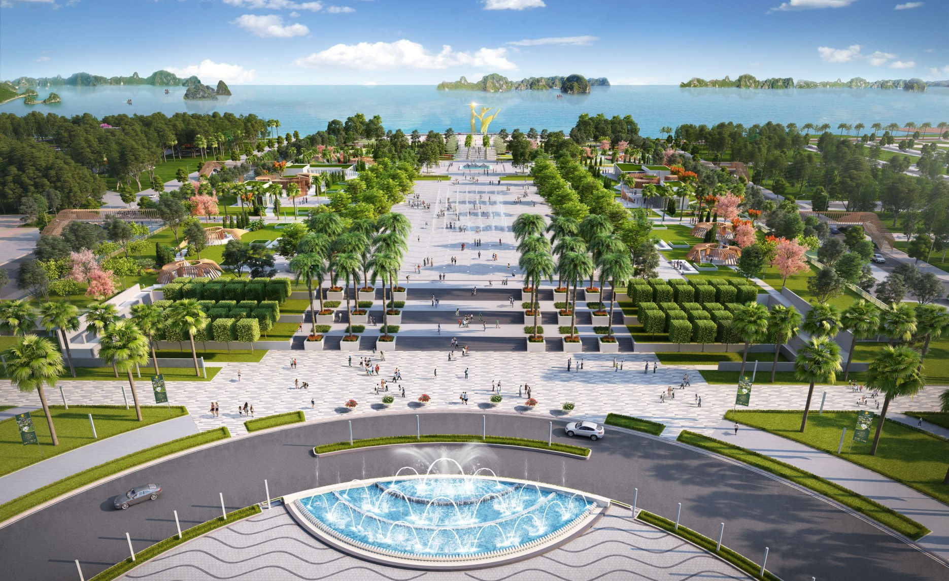 Phối cảnh Quảng trường Sun Carnival Plaza - dự kiến sẽ trở thành trung tâm sự kiện văn hóa, lễ hội của Hạ Long cũng như Quảng Ninh.