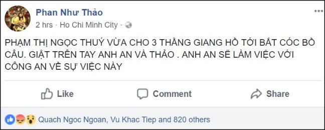 Phan Như Thảo thông báo về vụ việc con gái bị bắt cóc.