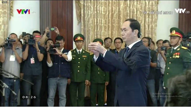 Chủ tịch nước Trần Đại Quang tại lễ viếng.