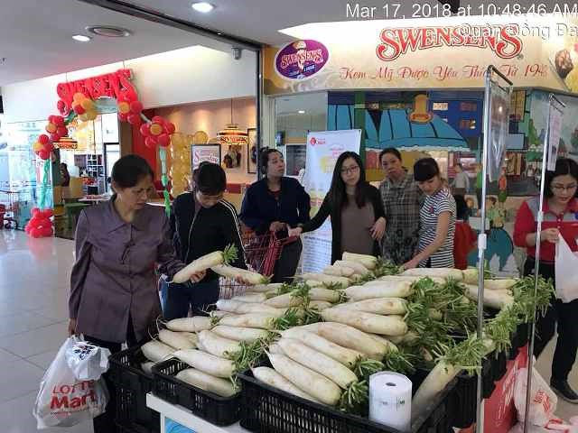 Củ cải trắng đã được đem vào bán ở siêu thị Lotte Mart.