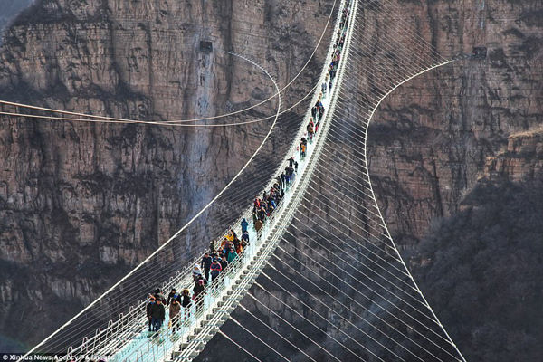 Điểm đặc biệt nhất của cầu nằm ở chỗ nó sẽ tạo cảm giác hơi rung lắc khi đi qua. Hebei Bailu Group, công ty xây dựng cây cầu trên, nói với phóng viên địa phương rằng họ hy vọng chuyển động rung lắc này sẽ khiến khách du lịch thấy thú vị hơn khi đến đây trải nghiệm.
