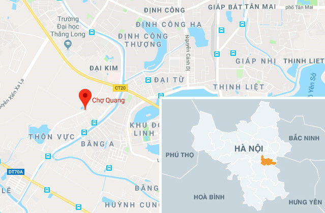 Chợ Quang, nơi xảy ra vụ hỏa hoạn. Ảnh: Google Maps.