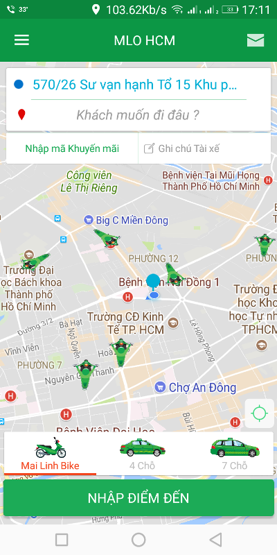 Tương tự với Mailinh Taxi.