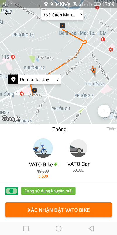 Cước phí của Vato vẫn chưa rõ ràng.