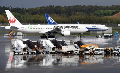 Máy bay của hãng All Nippon Airways và Japan Airlines đỗ tại sân bay Narita, Nhật Bản ngày 28/4/2017.