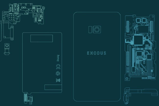 Điện thoại Exodus của HTC được thiết kế dành riêng cho giới mua bán tiền ảo. (Ảnh: Phone Arena)