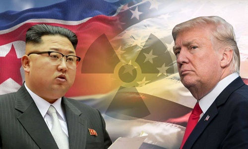 Tổng thống Mỹ Donald Trump (phải) và lãnh đạo Triều Tiên Kim Jong-un. Ảnh: Sky News.