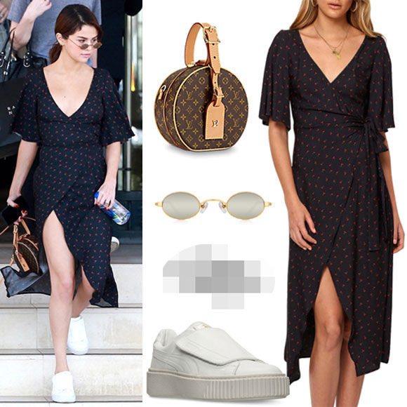 Túi Louis Vuitton và giày Puma là hai thương hiệu được Selena rất yêu thích. Cô dùng để kết hợp với nhiều món đồ khác nhau. Lần khác xuất hiện trên đường phố Los Angeles, cô mix cùng áo phông họa tiết và quần jeans năng động.