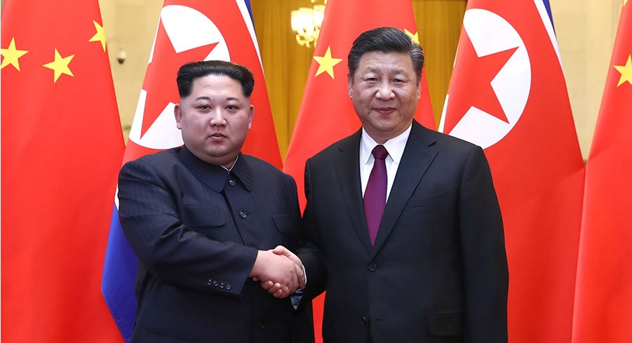 Nhà lãnh đạo Triều Tiên Kim Jong-Un gặp gỡ Chủ tịch Trung Quốc Tập Cận Bình