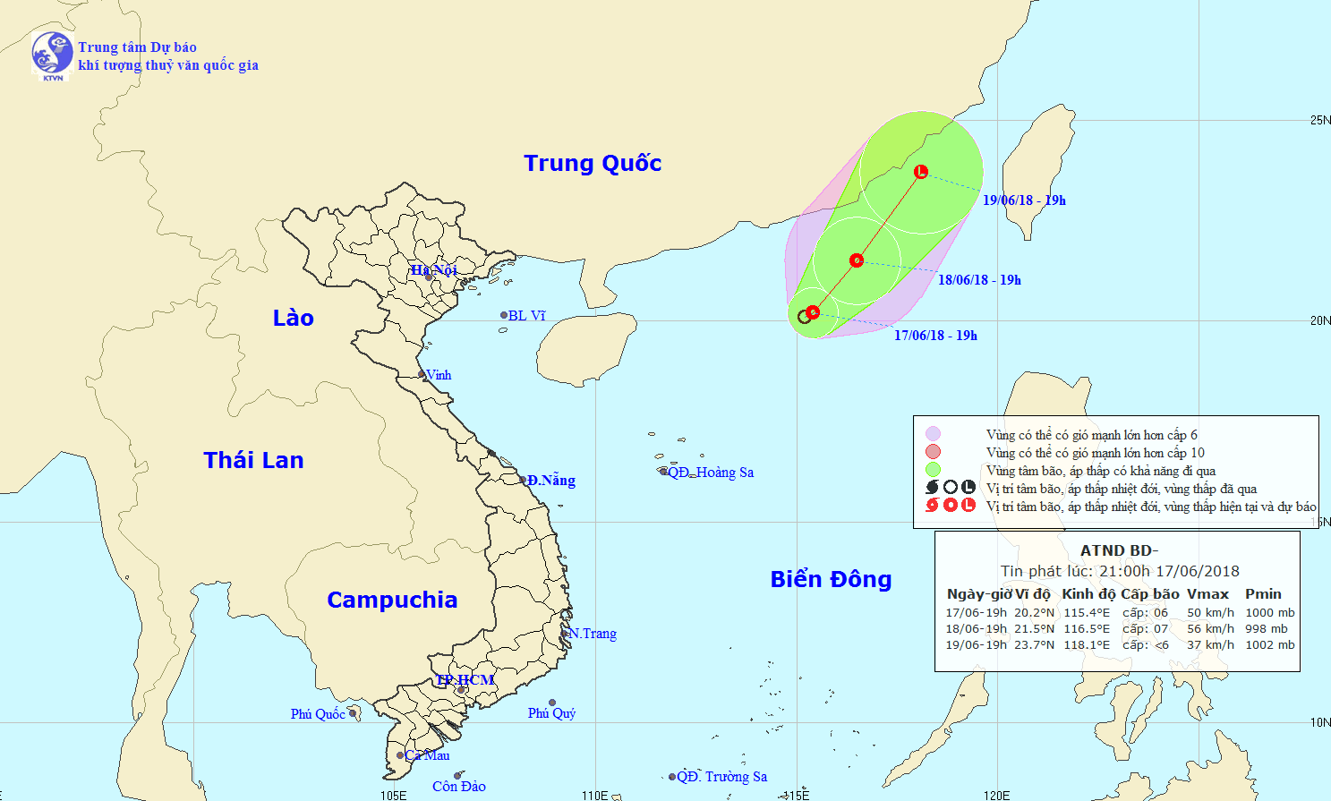 Do ảnh hưởng cùa hoàn lưu áp thấp nhiệt đới, vùng biển phía Đông Bắc khu vực Bắc Biển Đông có gió mạnh cấp 6-7, giật cấp 9 và có mưa dông mạnh Biển động mạnh. Cấp độ rủi ro thiên tai cấp 3.