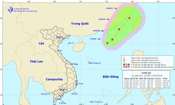 Chùm ảnh đường đi và vị trí cơn bão. Ảnh: TTKTTVTW.