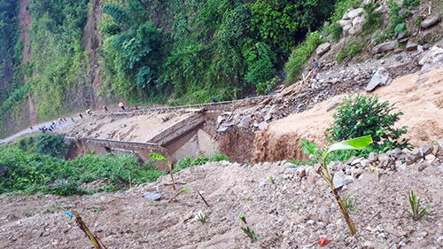 Mưa lũ gây thiệt hại nặng cho tỉnh Lai Châu. Ảnh: báo Lai Châu