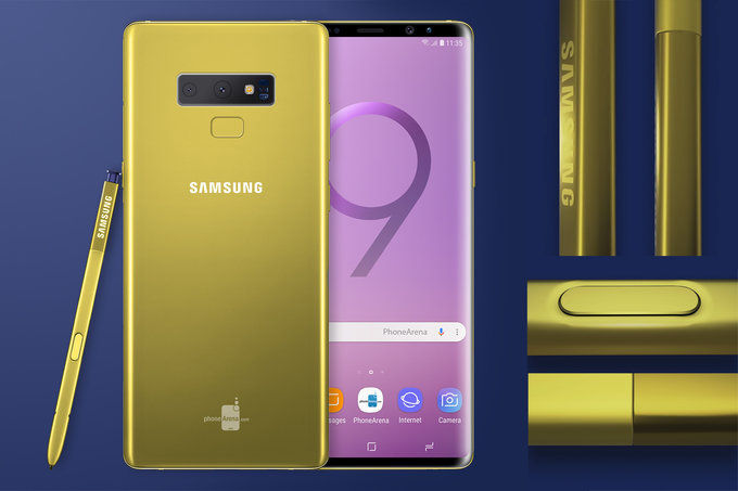   Galaxy Note 9 màu vàng dựng thử từ video quảng cáo sự kiện 