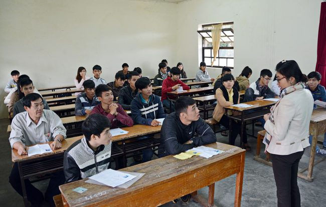 Các thí sinh trong kỳ thi tốt nghiệp THPT ở Lâm Đồng.