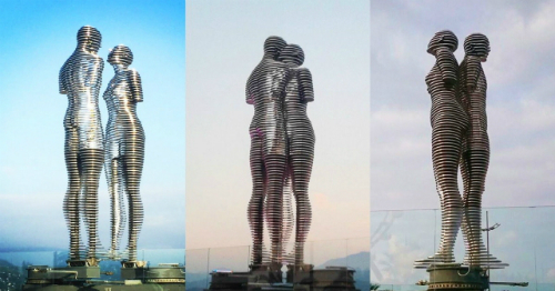 Hinh ảnh bức tượng chuyển động tại Gruzia, một quốc gia Âu Á phía Đông biển. Ảnh: GeorgiaToday.