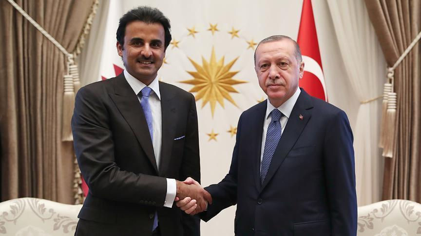 Tiểu vương Tamim và Tổng thống Thổ Nhĩ Kỳ Erdogan.