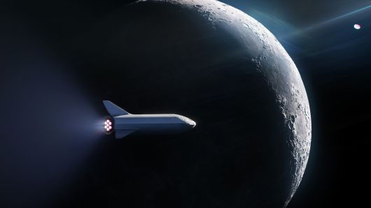 Ảnh đồ hoạ chuyến bay quanh mặt trăng của SpaceX.