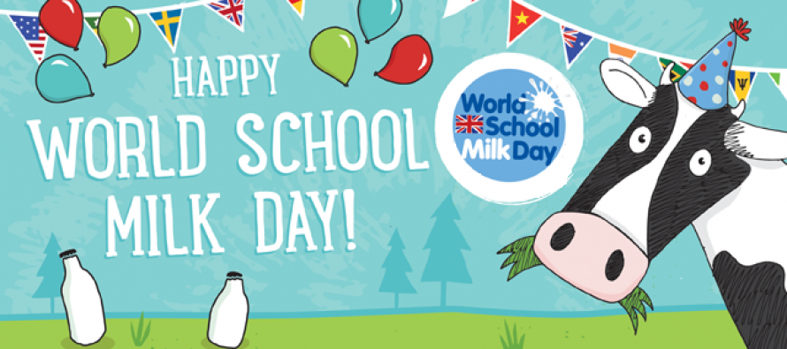 Hình ảnh cổ động cho Ngày hội sữa học đường thế giới tại Anh. (được FAO và LHQ phát động từ năm 2000, được tổ chức vào thứ 4 cuối cùng của tháng 9 hàng năm)  
