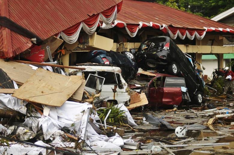 Thiệt hại nặng nề sau trận động đất và sóng thần có thể được nhìn thấy ở Palu, Trung Sulawesi, Indonesia. (Ảnh: Reuters)  
