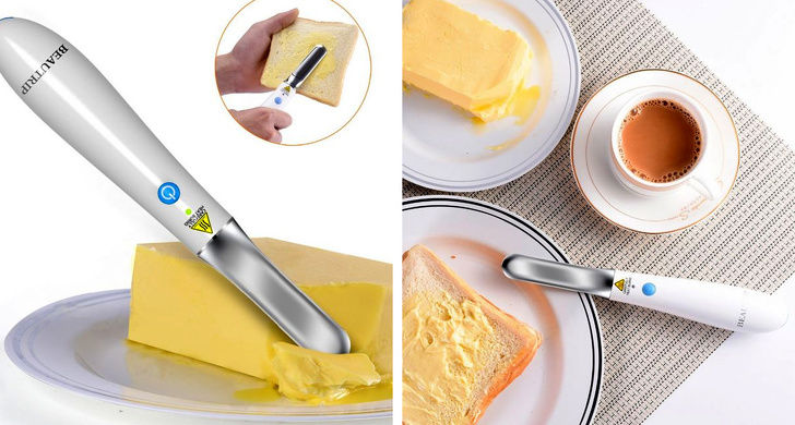   Một con dao nóng sẽ giúp tan chảy và trải đều lớp bơ lên mặt bánh.  