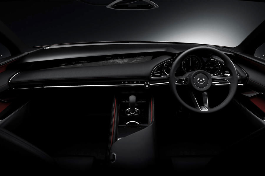 Nội thất của Mazda3 cũng sẽ được đơn giản hóa tối đa như Kai, tay lái đưa sát về góc hơn để tăng không gian cabin.