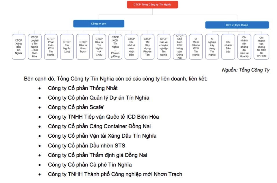 Các doanh nghiệp trực thuộc của Tín Nghĩa.