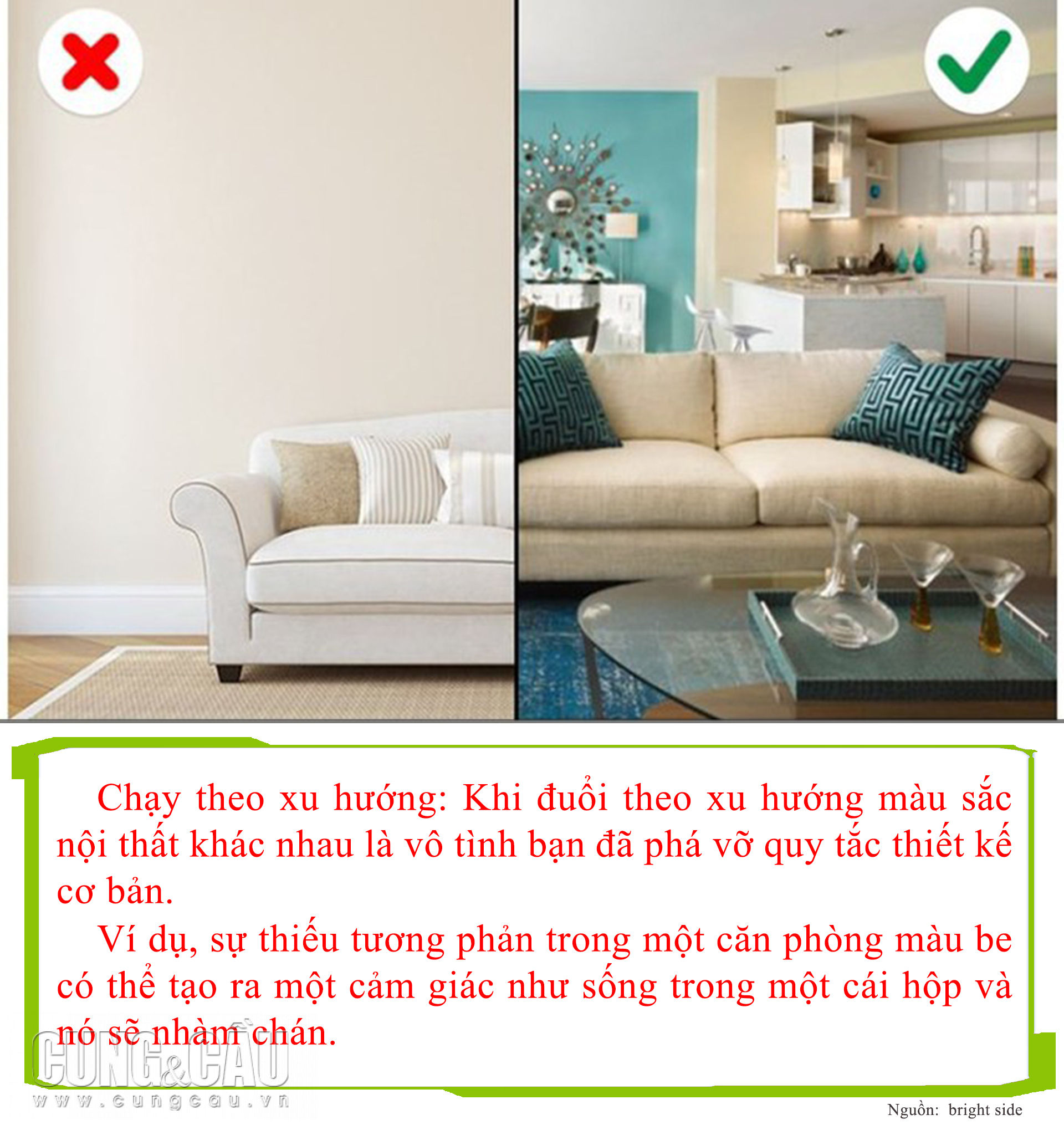 10 sai lầm phổ biến khi phối màu nội thất trong nhà