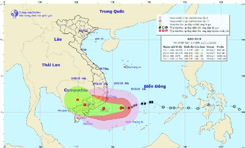 Bão số 9 đang diễn biến phức tạp.