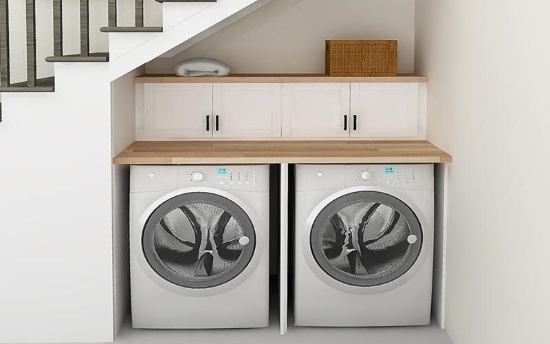 Bạn nên đặt máy giặt ở nơi rộng rãi, thông thoáng và không ảnh hưởng đến hoạt động cần sự yên tĩnh trong nhà. Ảnh minh họa (nguồn internet).