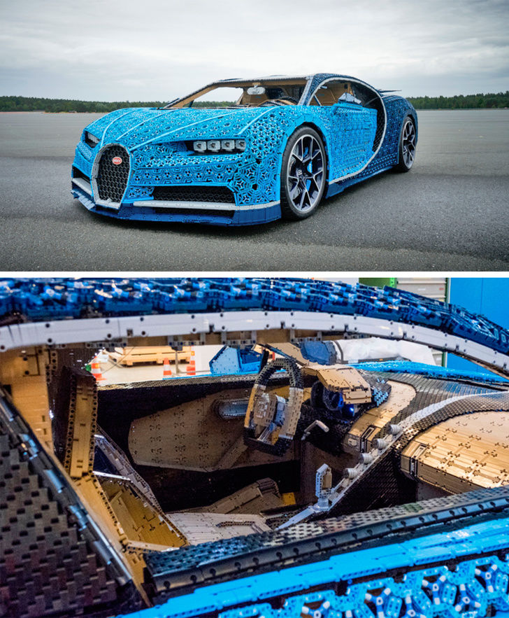   Một chiếc Bugatti làm bằng một triệu miếng lego. Bạn thậm chí có thể ngồi bên trong.  