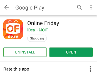 Ứng dụng Online Friday có sẵn trên kho ứng dụng.
