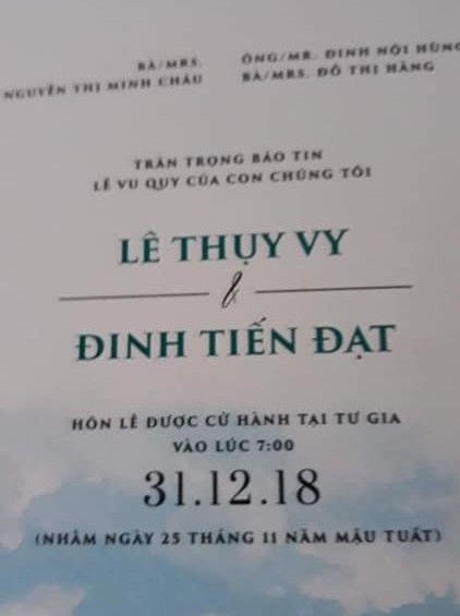 Đinh Tiến Đạt sắp lấy vợ, in cả ảnh lên hóa đơn tính tiền