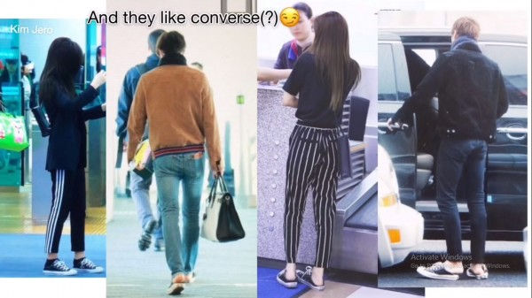   Đôi giày và cả cách mang giày của Kai và Jennie.  
