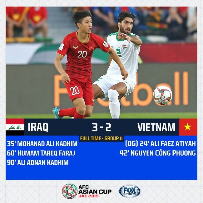 Thua hai trận ở Asian Cup 2019, tuyển Việt Nam bị đánh bật khỏi top 100 bảng xếp hạng FIFA 