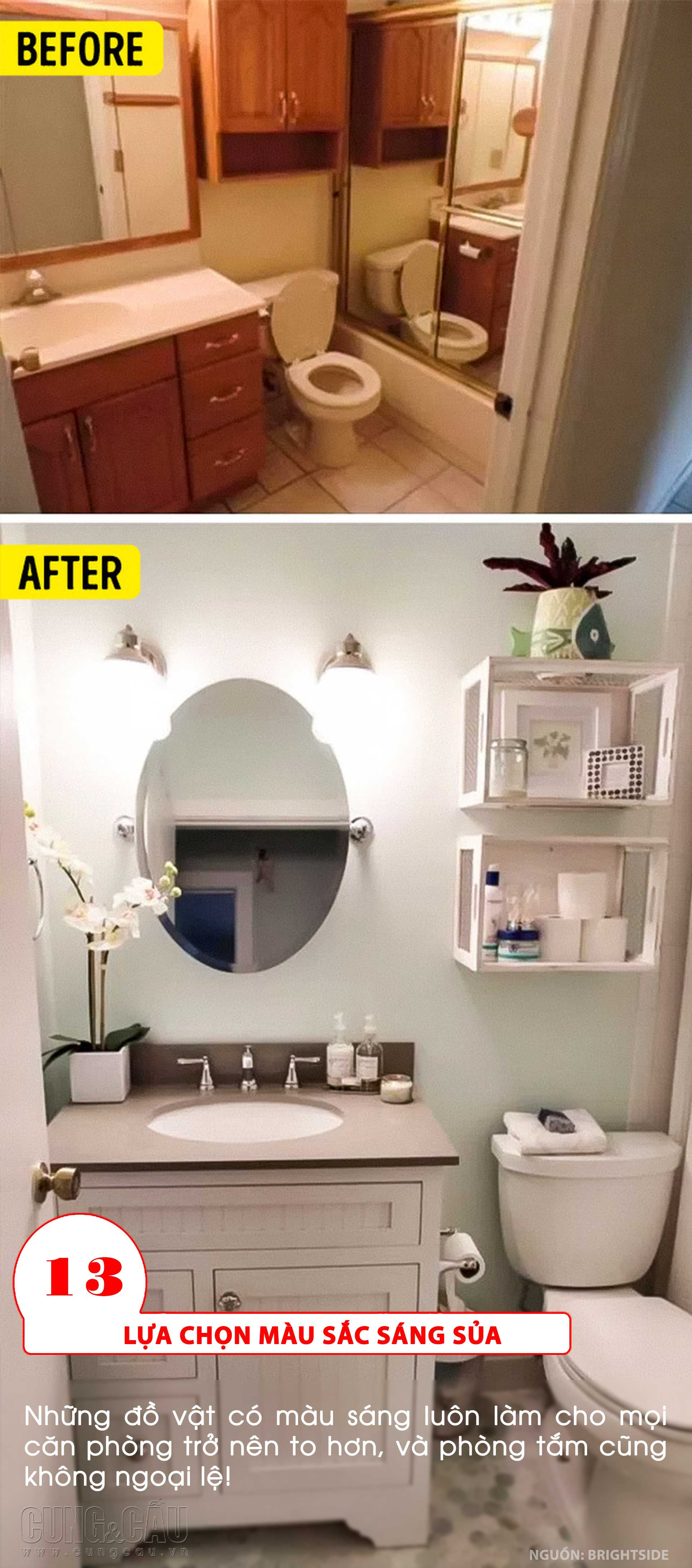 13 ý tưởng thiết kế cho một phòng tắm nhỏ xinh