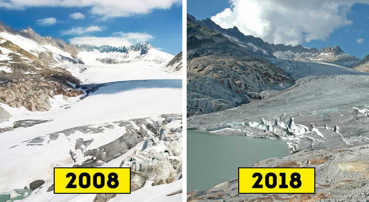 10 năm qua đã cho thấy sông băng Rhône đang tan chảy nhanh chóng. Nó đã thu hẹp được 131 feet (40 mét) kể từ năm 2008. Để cứu nó, chính phủ Thụy Sĩ đã quyết định bắt đầu phủ kín khu vực này bằng chăn trắng chống tia cực tím. Các chuyên gia tin rằng điều này sẽ giúp giảm đến 70% băng tan vào mùa hè.