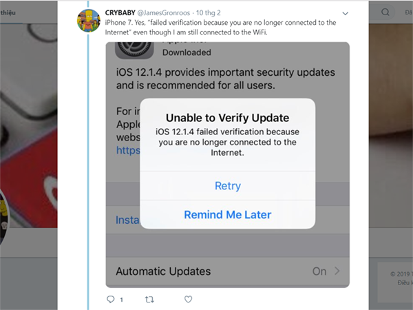 iOS 12.1.4 dính lỗi nghiêm trọng, mất kết nối data, không nhận thẻ SIM