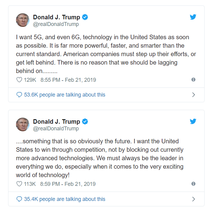 Tổng thống Donald Trump muốn Mỹ dẫn đầu trong việc phát triển mạng 6G.